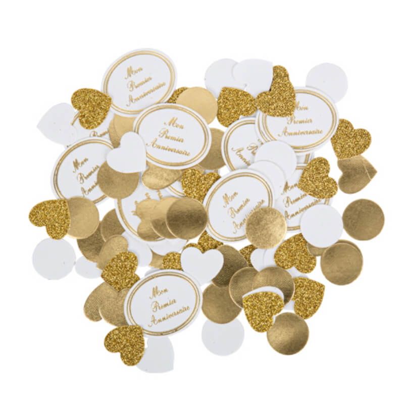 Assortiment de 100 Confettis - Mon Premier Anniversaire - Jour de Fête -  Chic - Top Thèmes