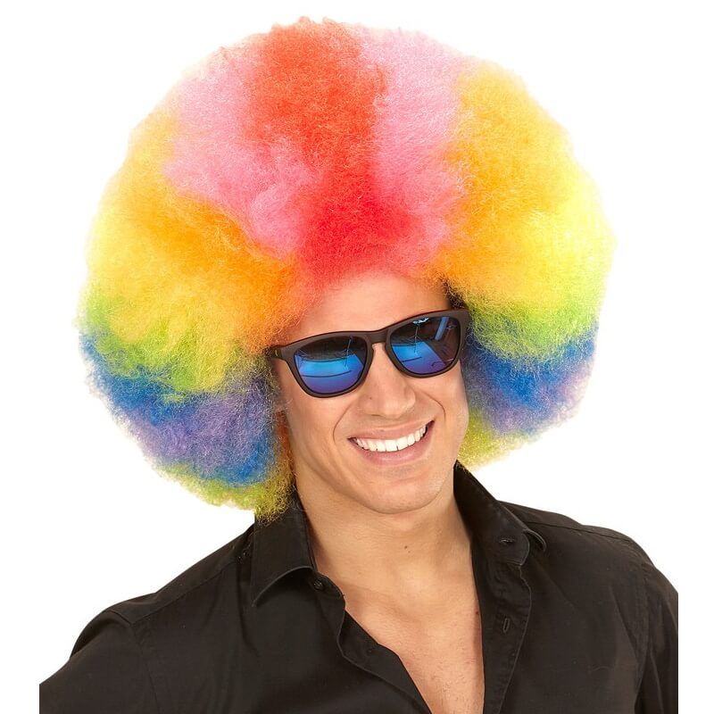 Perruque Clown Afro Multicolore - Jour de Fête - Perruques - Accessoires