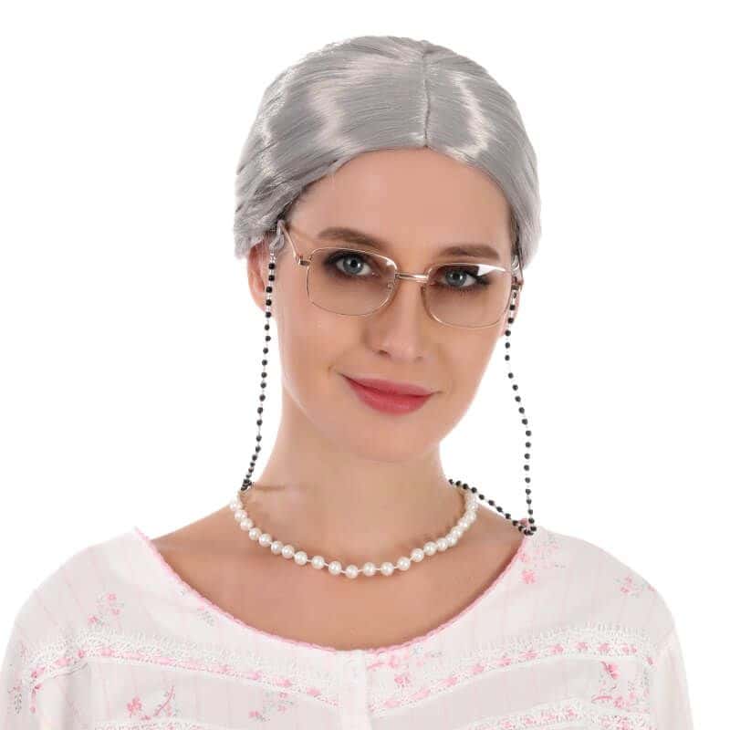 Perruque de Grand-Mère pour Femme - Jour de Fête - Perruques - Accessoires