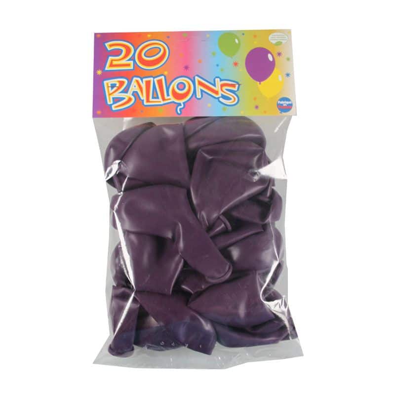 Sachet de 20 ballons de baudruches opaques de couleurs - Boutique Poubeau