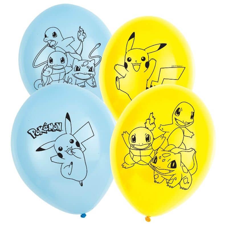 Ballon Pokémon Pikachu Salamèche Carapuce Pokeball
