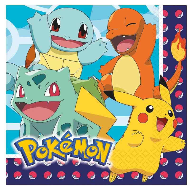 16 Serviettes Pokemon - Jour de Fête - Serviettes - Assiettes, gobelets,  serviettes