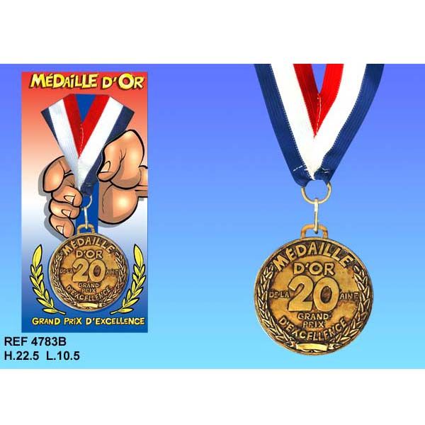 Médaille d'Or Anniversaire 20 Ans - Jour de Fête - Anniversaire par âge -  Anniversaire Adulte