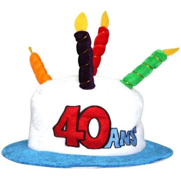 Chapeau Joyeux anniversaire 40 ans blanc - Jour de Fête - Boutique
