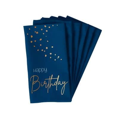 serviettes en papier happy birthday elegant | jourdefete.com