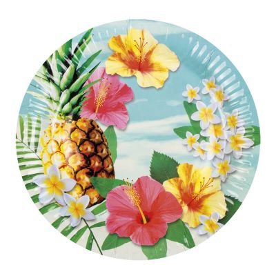 6 Grandes Assiettes "Hawaï Paradise"