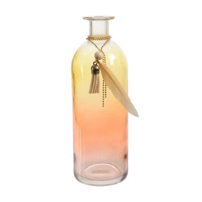 Vase en forme de bouteille en verre - Orange corail