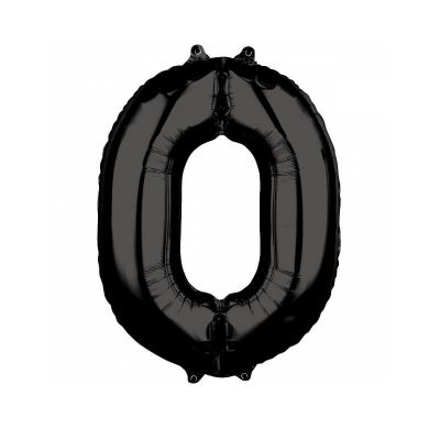 ballon à air chiffre au choix de 66 cm noir | jourdefete.com