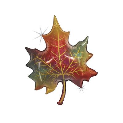 ballon feuille automne avec paillettes 89 cm