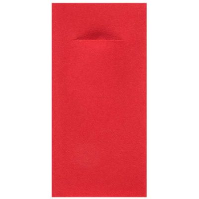 Lot de 12 serviettes porte-couverts en Airlaid - Couleur Rouge | jourdefete.com