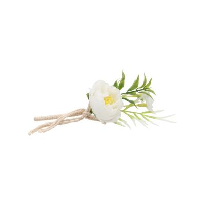 Mini bouquet de pivoine sur corde - Couleur Blanc