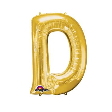 Méga Ballon Hélium - Lettre D - Or Méga Ballon Hélium - Lettre D - Or