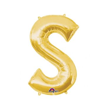 Méga Ballon Hélium - Lettre S - Or