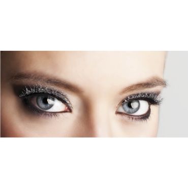 Faux cils croisés argentés