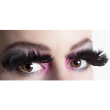 Faux cils en plume - Noir