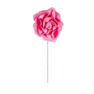 4 Roses Romantiques sur Tige - Fuchsia