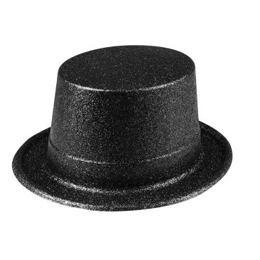 Chapeau Haut de Forme à Paillettes - Noir