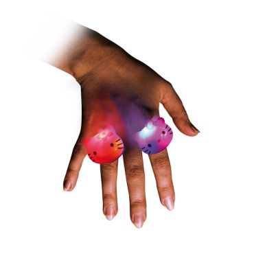 Bague Hello Kitty Lumineuse Fluo - Modèle au choix