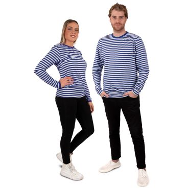 Marinière manches longues adulte bleu et blanc | jourdefete.com Marinière manches longues adulte bleu et blanc | jourdefete.com