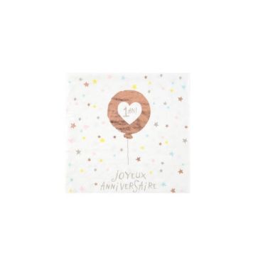 20 serviettes anniversaire 1 an | jourdefete.com