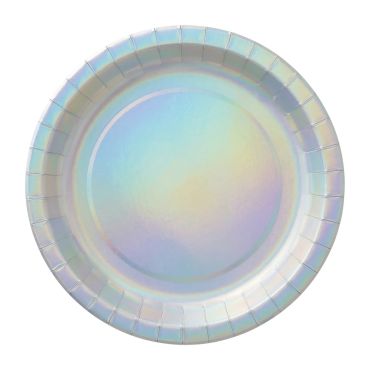 Assiettes en carton jetable avec finition irisée holographique pour décoration de fête | jourdefete.com Assiettes en carton jetable avec finition irisée holographique pour décoration de fête | jourdefete.com