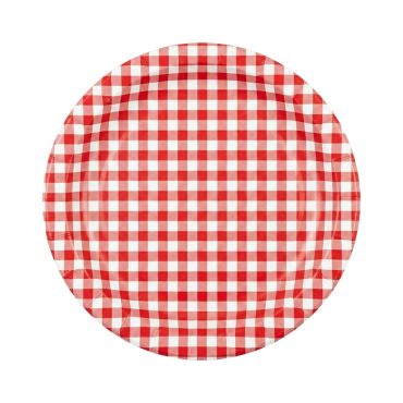 Assiettes en carton ronde avec motif à carreaux vichy rouge et blanc pour pique-nique | jourdefete.com Assiettes en carton ronde avec motif à carreaux vichy rouge et blanc pour pique-nique | jourdefete.com