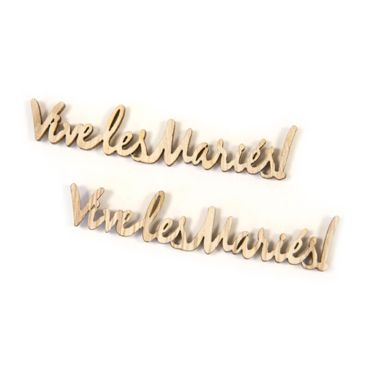 12 décorations à parsemer en bois naturel - Vive les Mariés | jourdefete.com