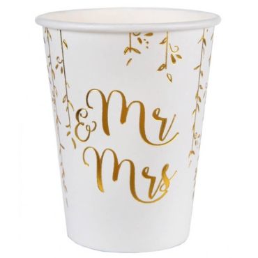 10 Gobelets en Carton "Just Married" - Or | jourdefete.com