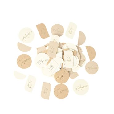 De splendides confettis de couleur camel et ivoire avec la collection Bella Terra | jourdefete.com