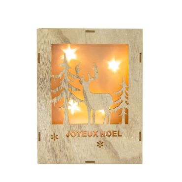 Décoration à poser Noël - Bois - Tableau Lumineux Forêt Décoration à poser Noël - Bois - Tableau Lumineux Forêt