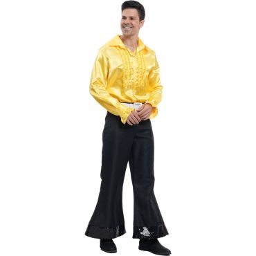 Chemise disco satin jaune pour homme, style rétro lumineux et festif | jourdefete.com Chemise disco satin jaune pour homme, style rétro lumineux et festif | jourdefete.com