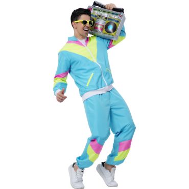 Déguisement homme survêtement rétro fluo bleu années 80 | jourdefete.com Déguisement homme survêtement rétro fluo bleu années 80 | jourdefete.com