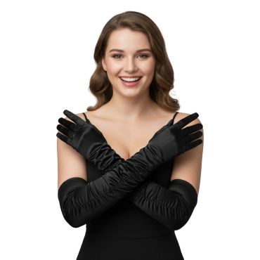 Gants longs Charleston 50 cm noir pour soirée déguisée | jourdefete.com Gants longs Charleston 50 cm noir pour soirée déguisée | jourdefete.com