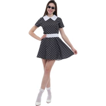 Robe années 50 noire à pois blancs pour femme | jourdefete.com Robe années 50 noire à pois blancs pour femme | jourdefete.com