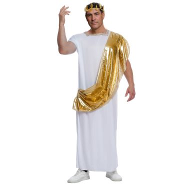 Déguisement d’empereur romain César avec toge blanche et drapé doré | jourdefete.com Déguisement d’empereur romain César avec toge blanche et drapé doré | jourdefete.com