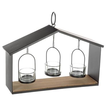 Photophore Maison à Suspendre - Noir