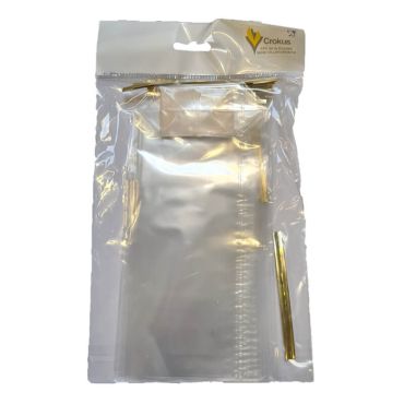 12 sachets en cellophane fond en carton avec liens twist or de 22 cm | jourdefete.com