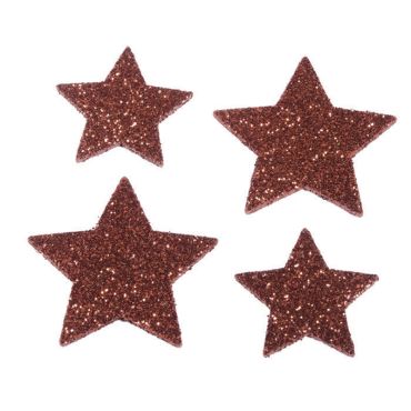 Sachet de 12 étoiles à paillettes rouges