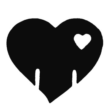 12 Marque-Places Cœur - Noir 12 Marque-Places Cœur - Noir