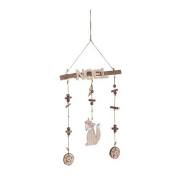 Suspension Noël - Petit Renard et rondins de Bois | jourdefete.com Suspension Noël - Petit Renard et rondins de Bois | jourdefete.com