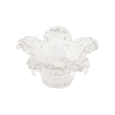 Bougeoir en verre Nymphéa transparent pour décoration de mariage, baptême ou communion | jourdefete.com