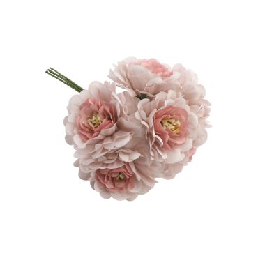 Mini bouquet de camélias décoratifs rose blush pour mariage, baptême ou communion | jourdefete.com