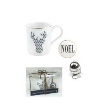Coffret cadeaux - Set de Thé et ses accessoires - Renne quadrillé