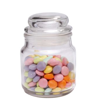 Pot en verre rond avec couvercle - Transparent