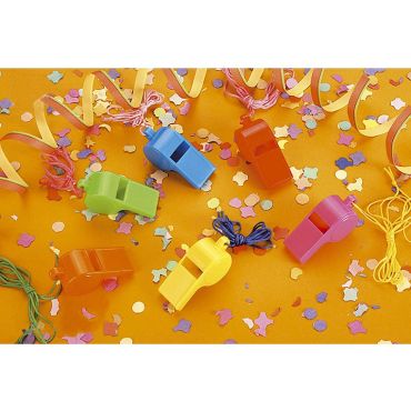 Sifflets Fluo par lot de 4 - Coloris assortis