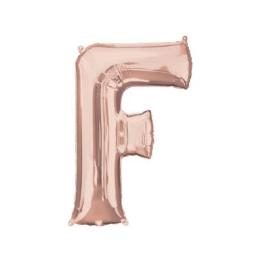 Méga Ballon Hélium - Lettre F - Rose Gold