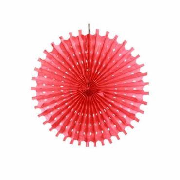 Rosace en Papier Rouge à Suspendre - 50 cm