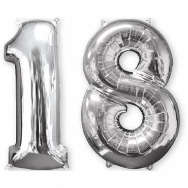 Ballons Hélium - 18 ans - Argenté