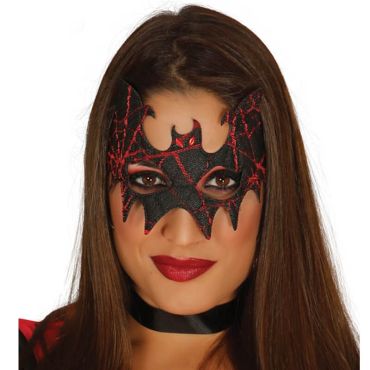 Masque Chauve-Souris Noir et Rouge