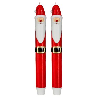Lot de deux bougies Père Noël - 25cm Lot de deux bougies Père Noël - 25cm